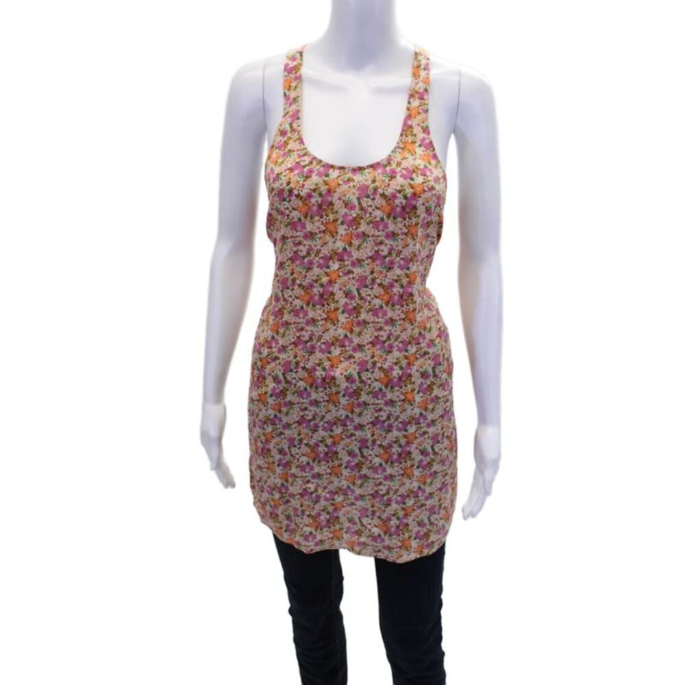 Josephine Womens Silk Sleeveless Scoop Neck Floral Print Blouse Multicolor Size